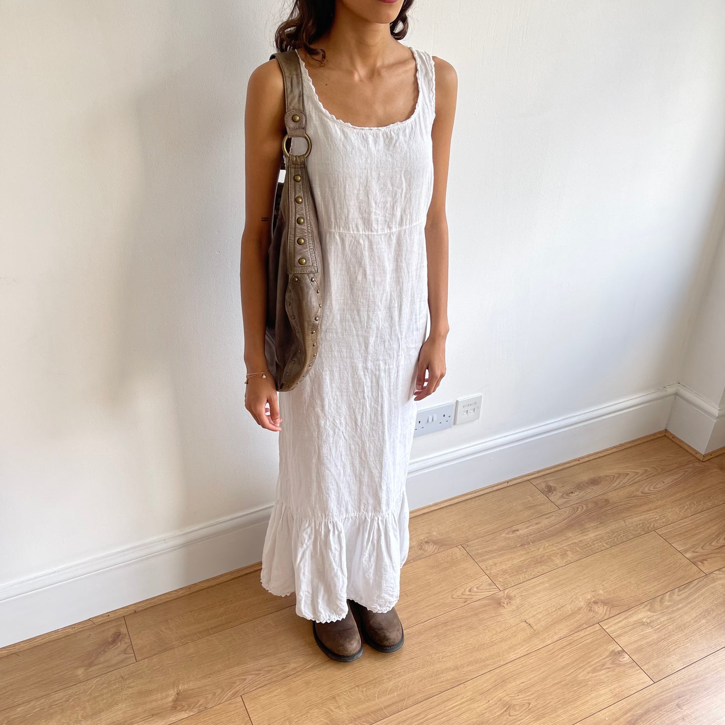 White linen maxi dress - Size M