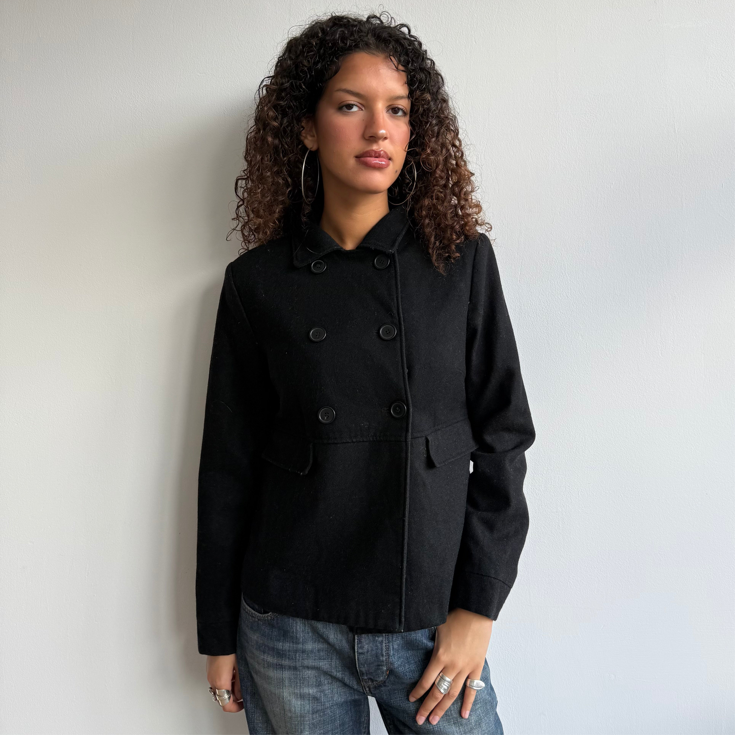 Black peacoat - Size M
