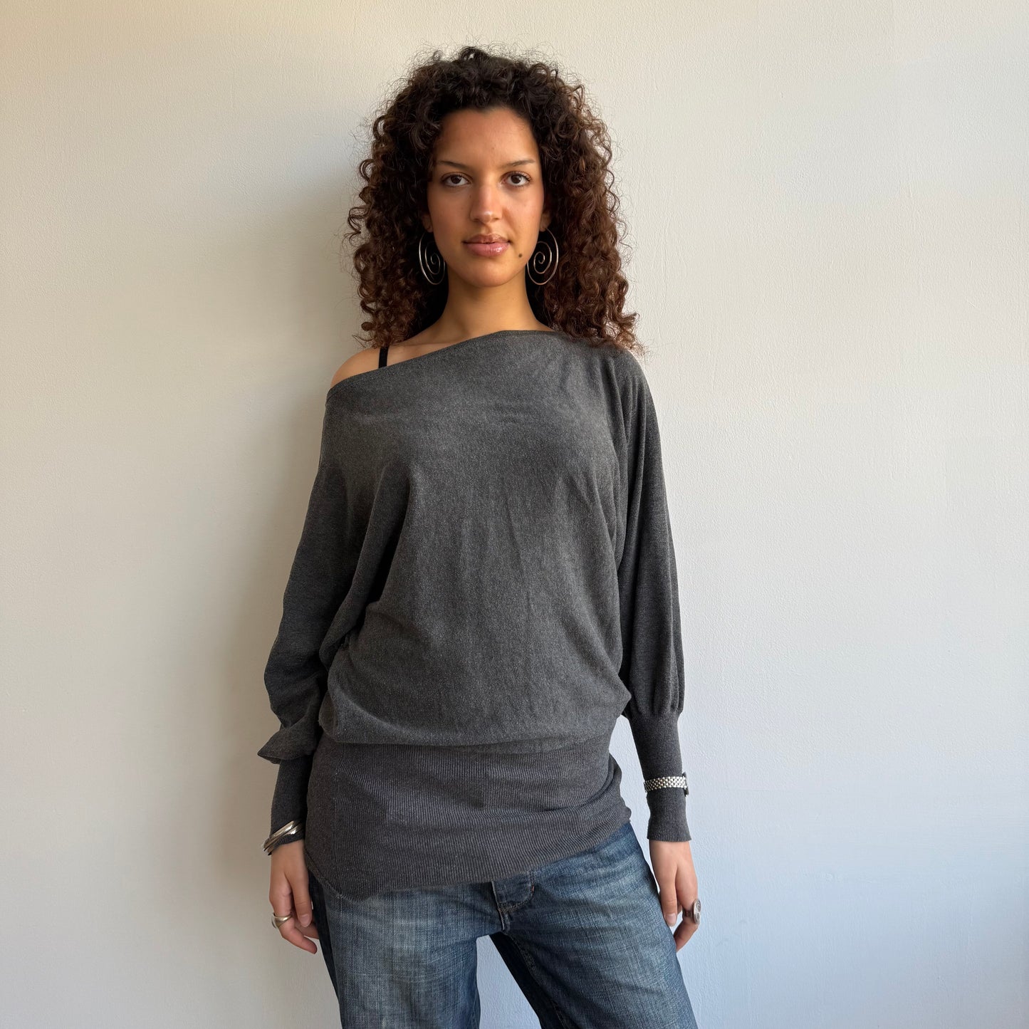 Dark grey slouchy knit - Size M