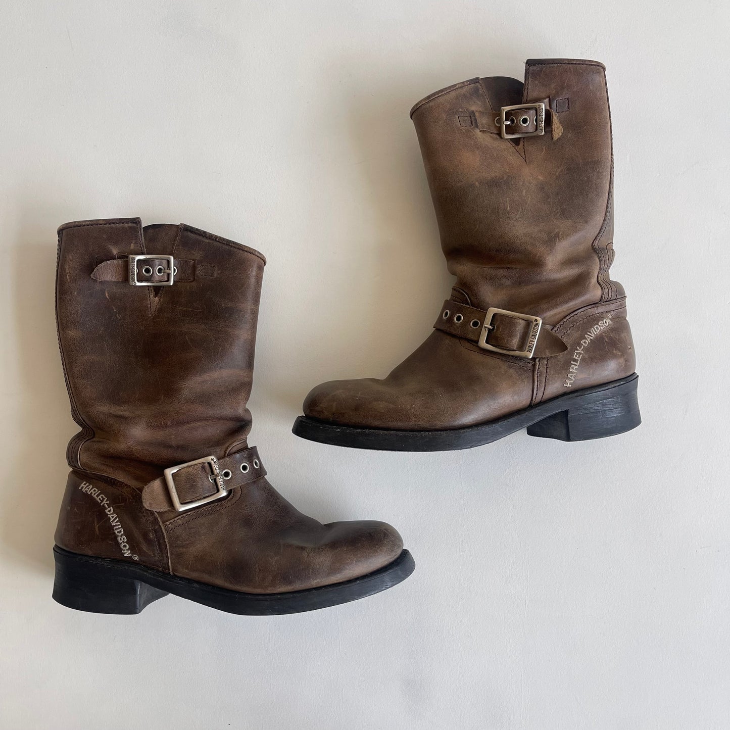 Brown Harley Davidson boots - Size UK5 (Pair 2)