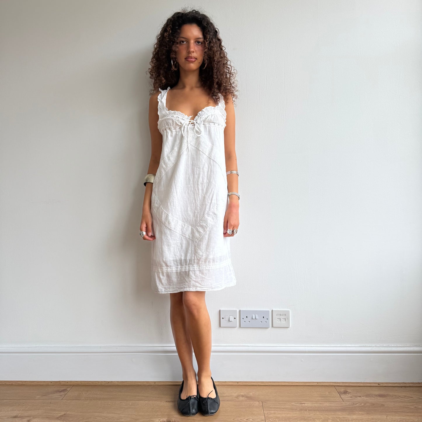 White milkmaid dress - Size S/M