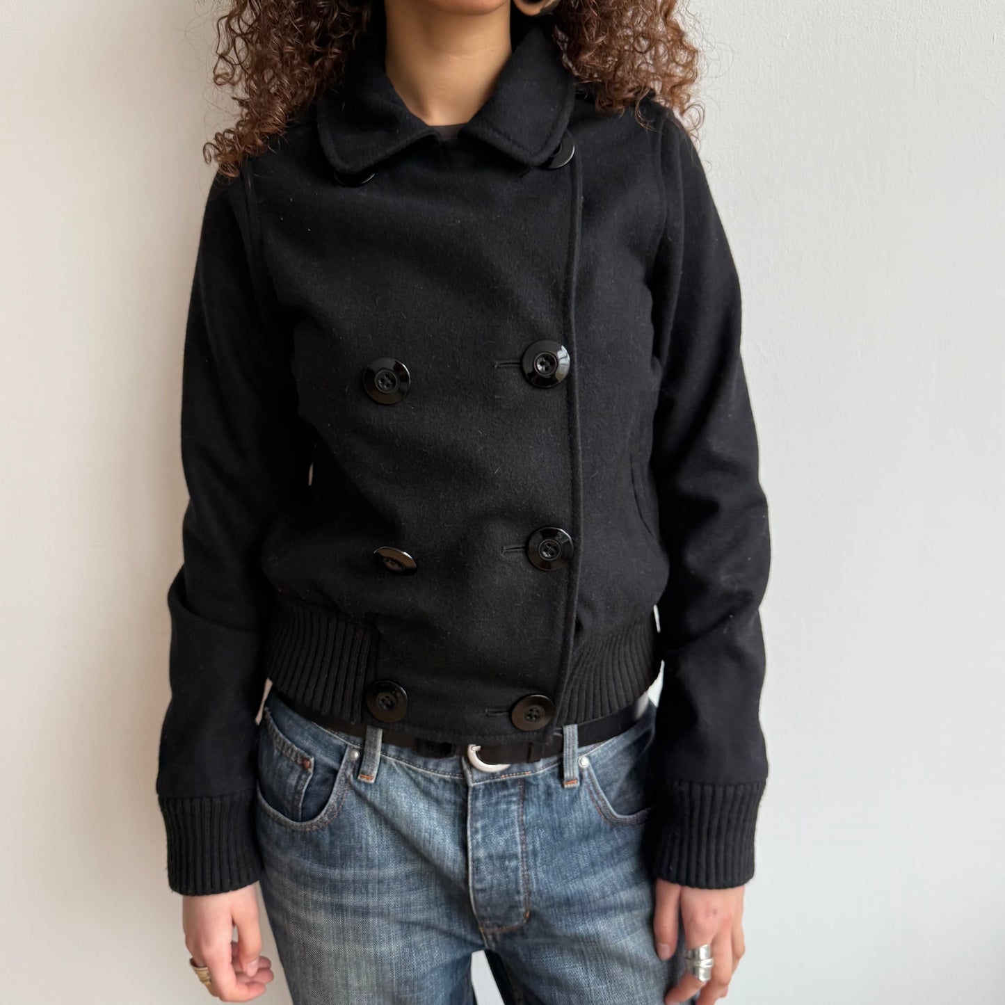Black wool bomber jacket - Size S + M