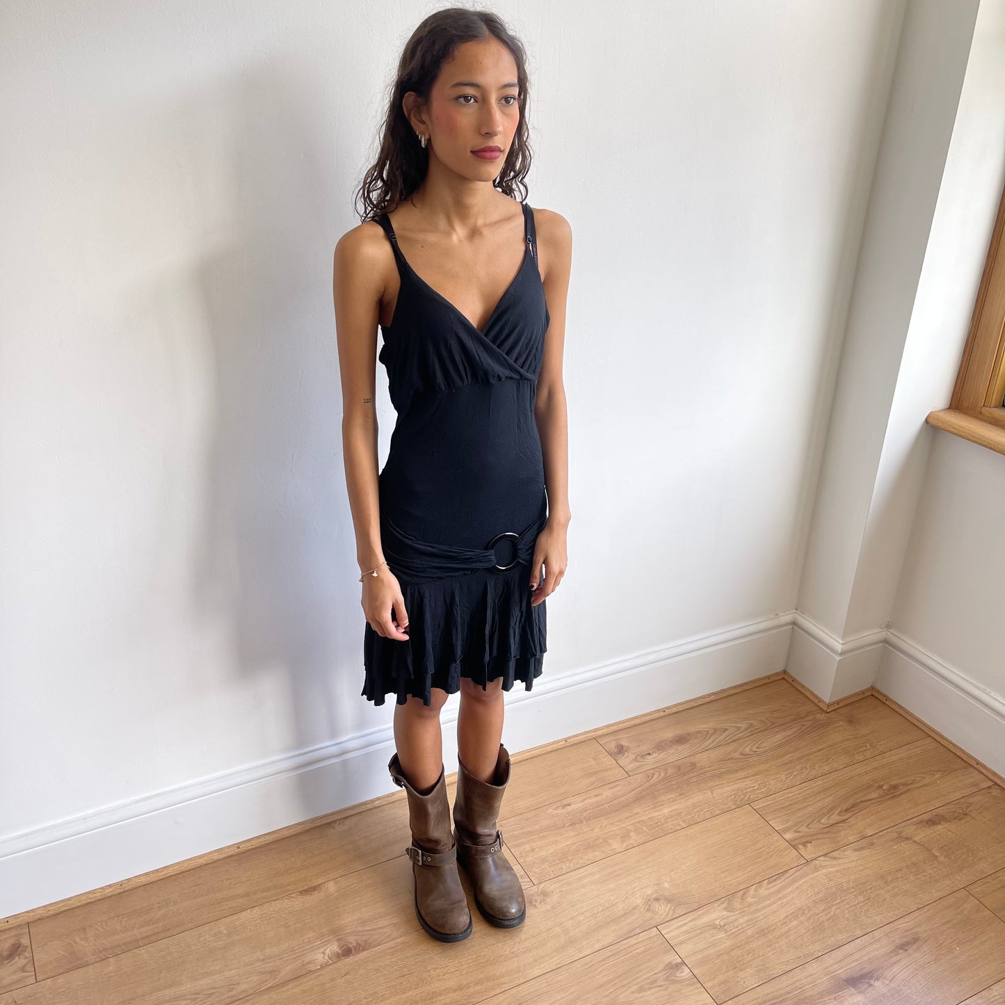 Black O-ring dress - Size S