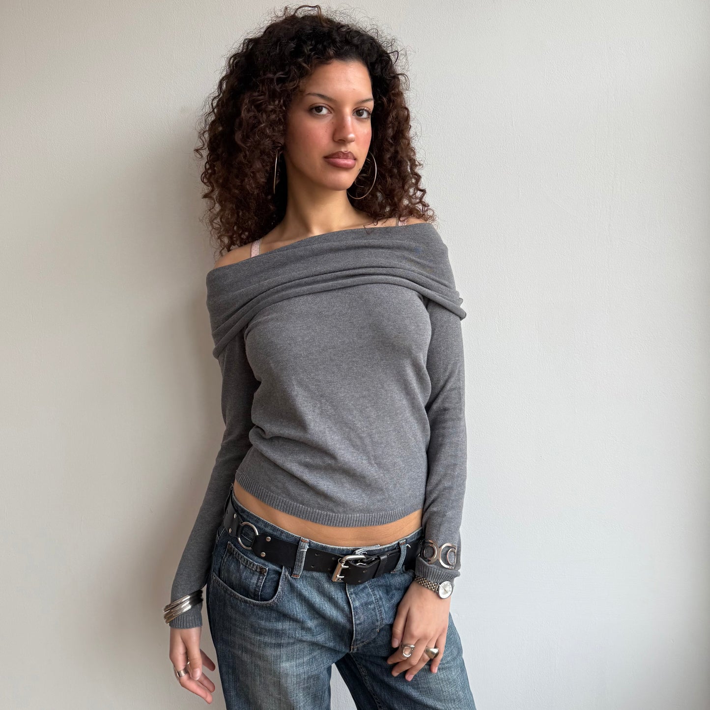 Grey Bardot knit - Size S