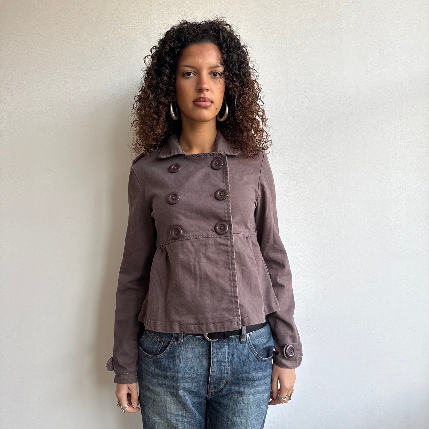 Brown double breasted peacoat - Size S