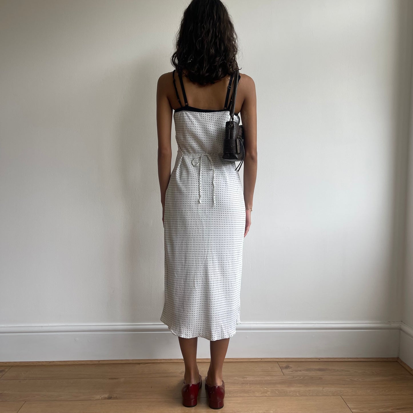 White polka dot midi dress - Size XS/S