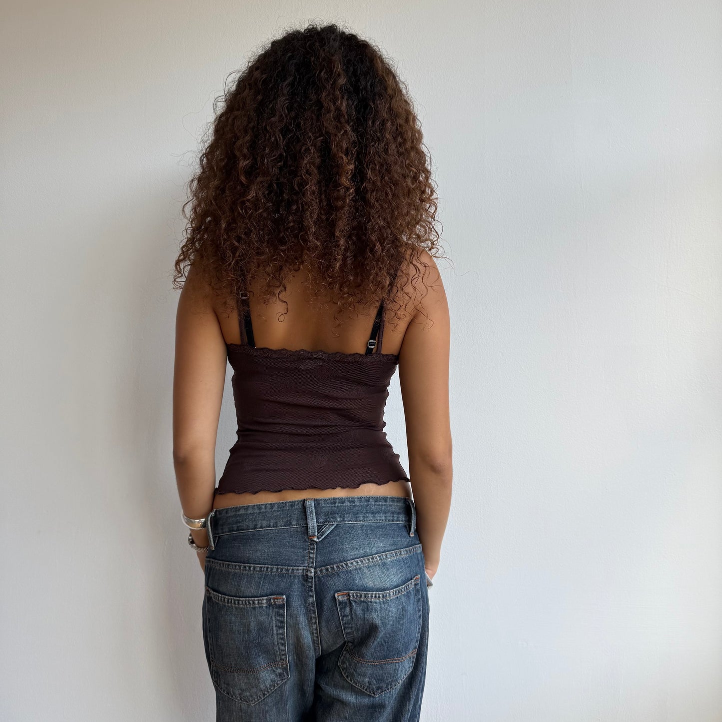 Brown lace cami - Size S/M