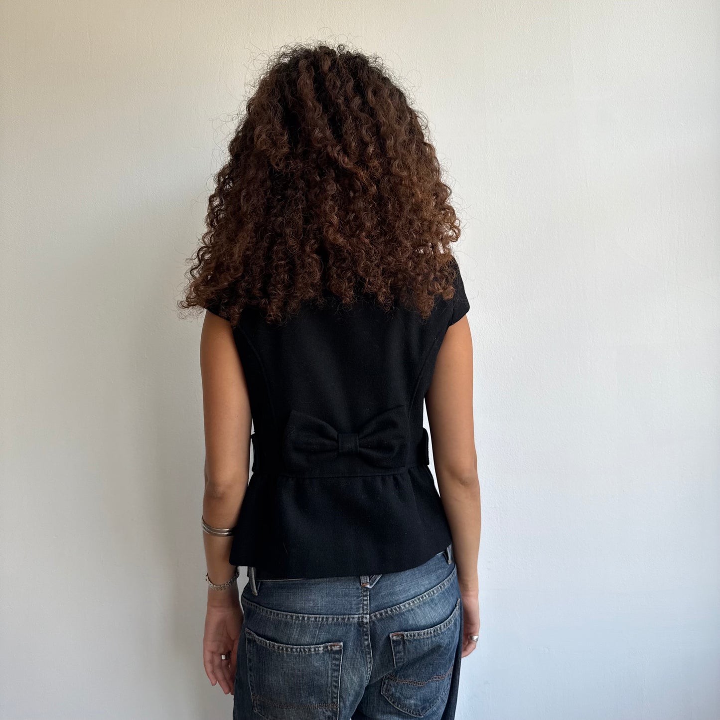 Black short sleeve peacoat - Size M