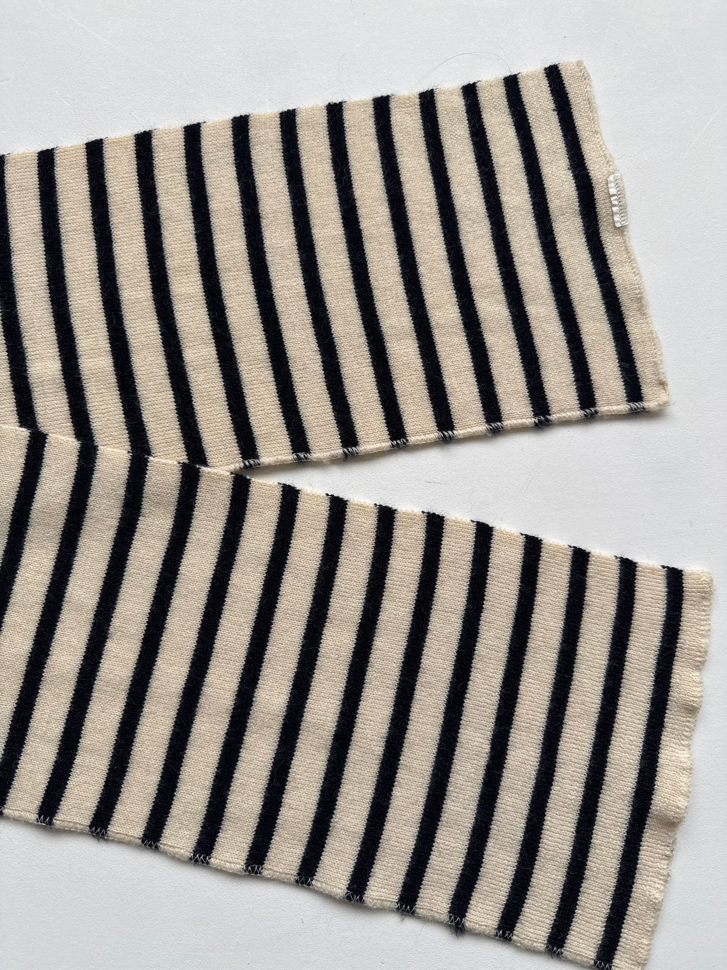 Navy + cream striped scarf