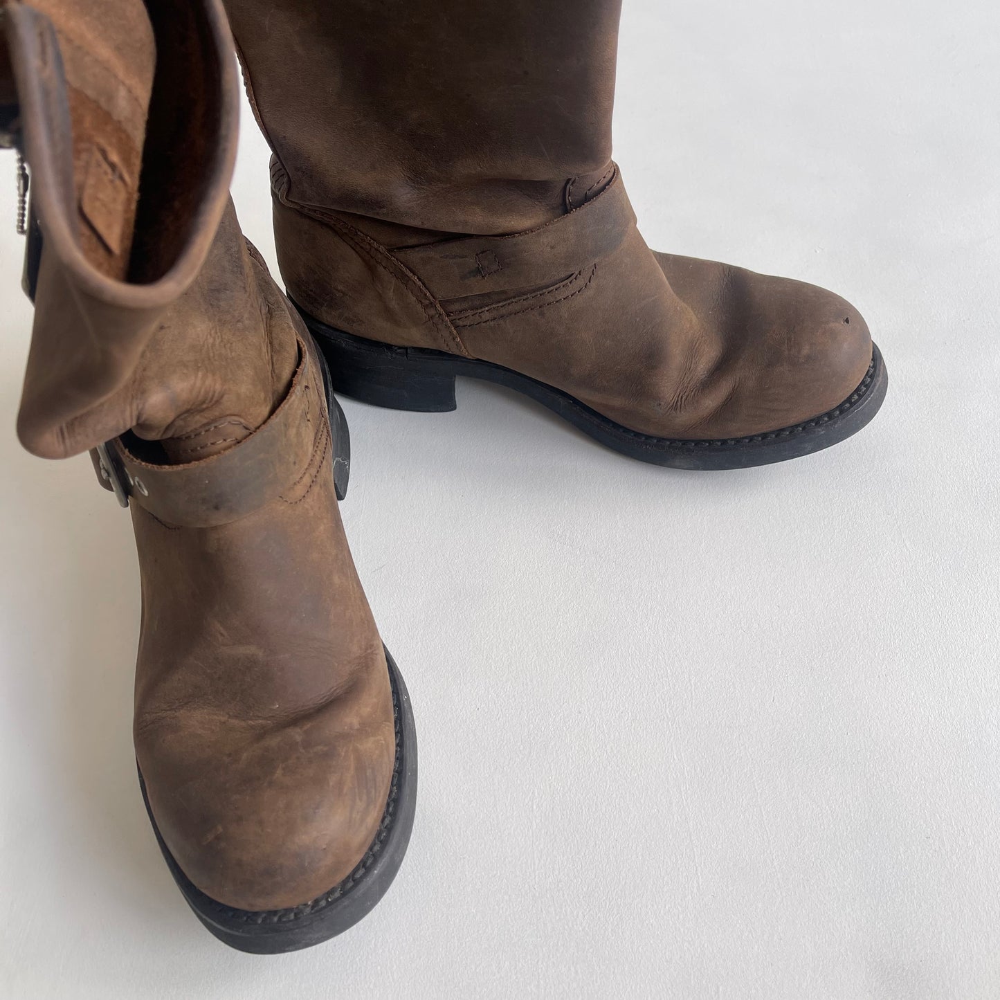 Brown Harley Davidson boots - Size UK5 (Pair 1)
