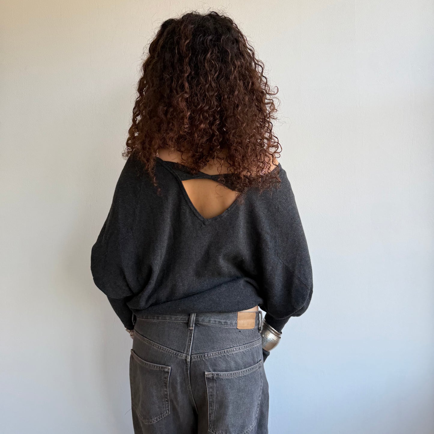 Grey batwing knit - Size S