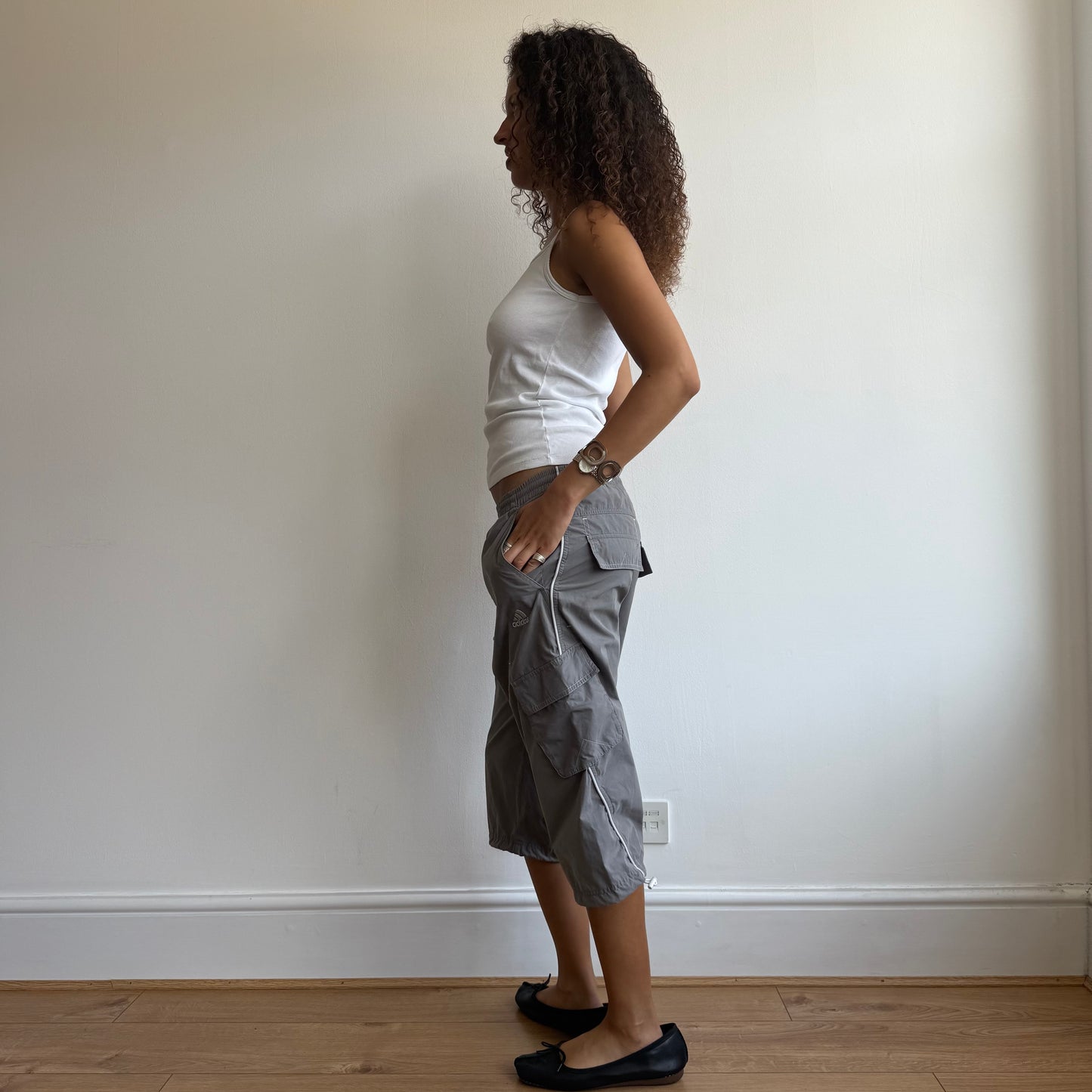 Dark grey Adidas capris - Size S