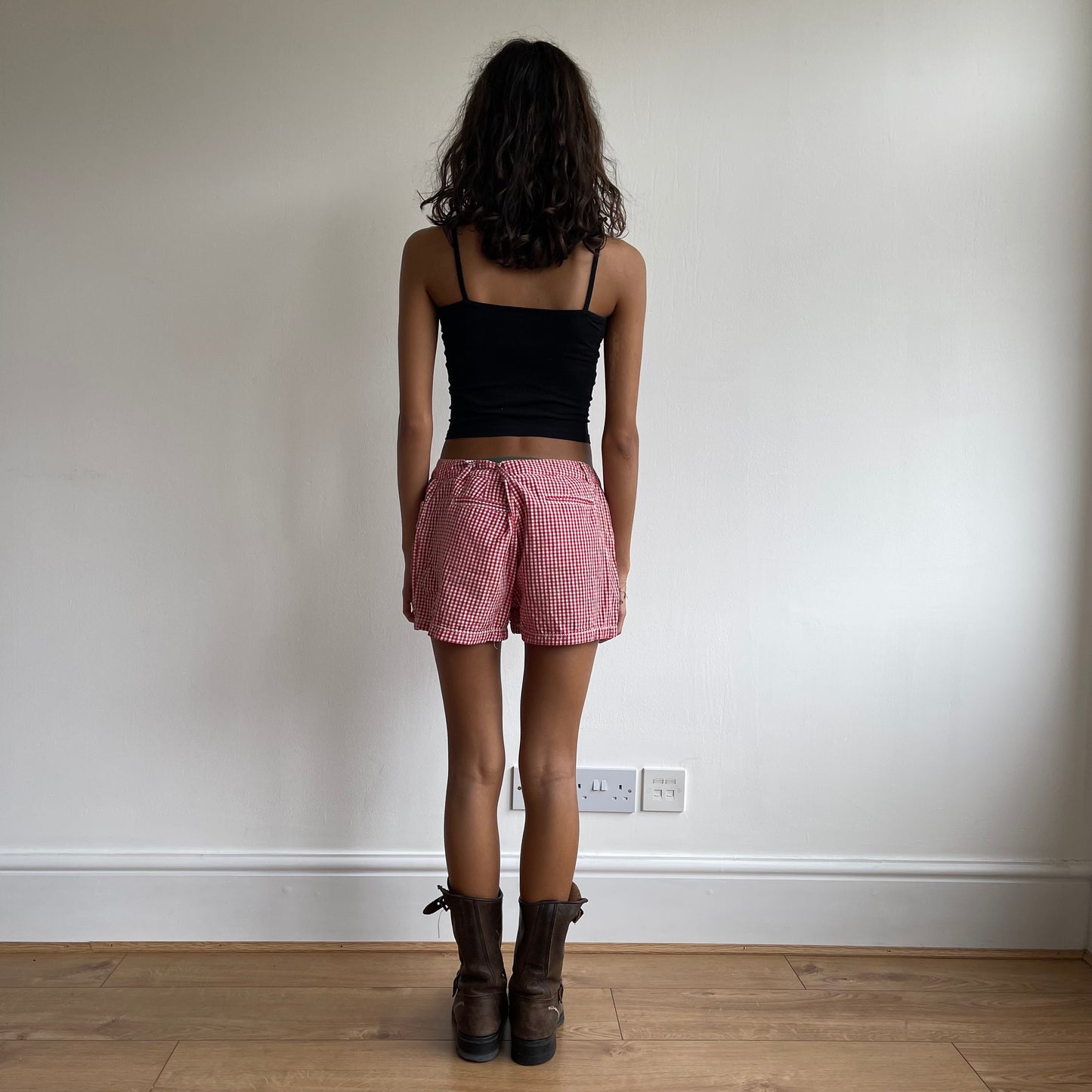 Red gingham shorts - Size S