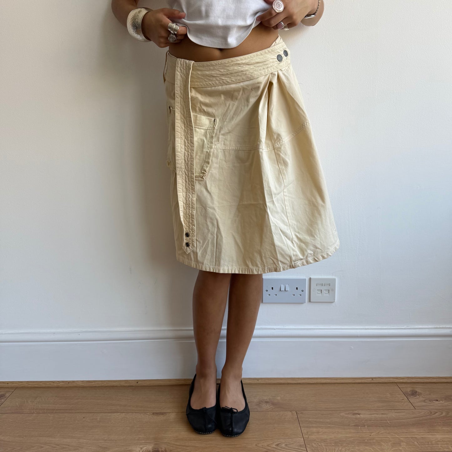 Diesel butter yellow cargo skirt - Size XS + S