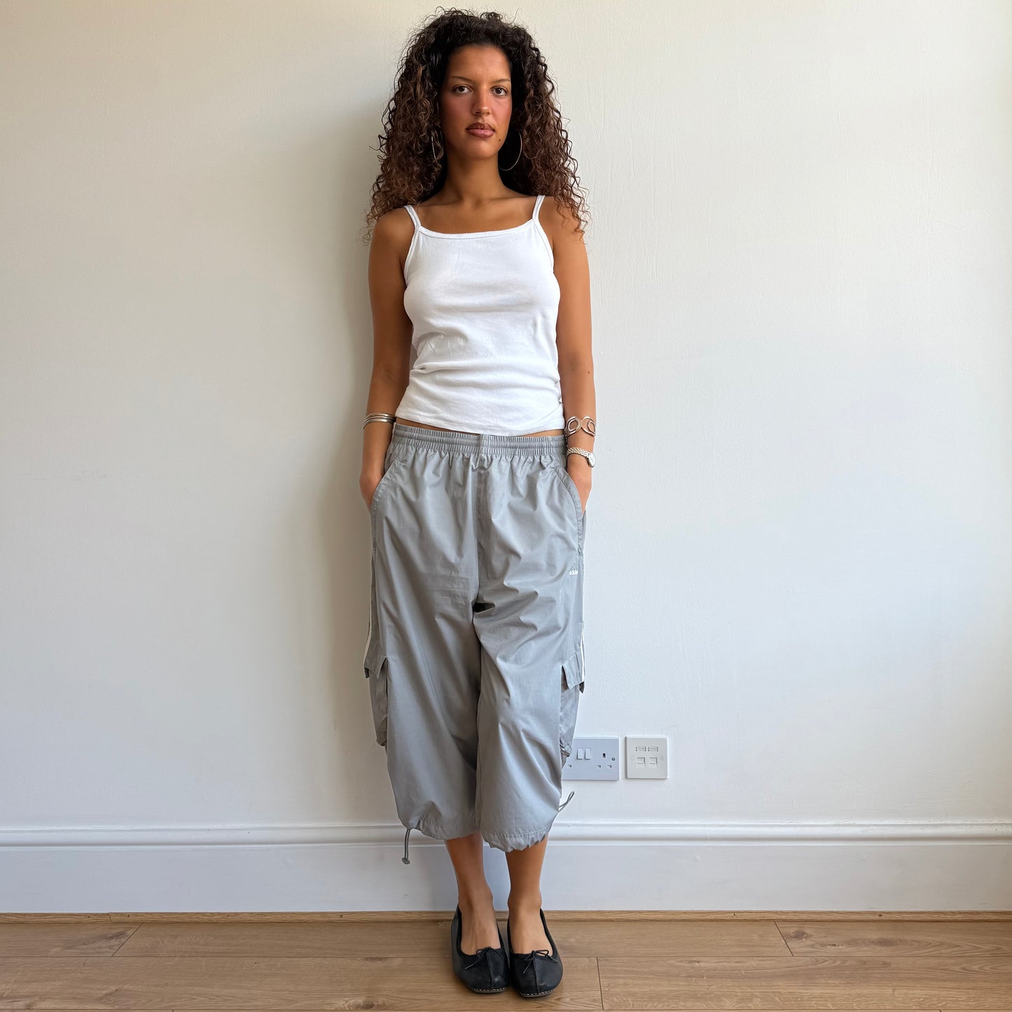 Grey Adidas capris - Size L