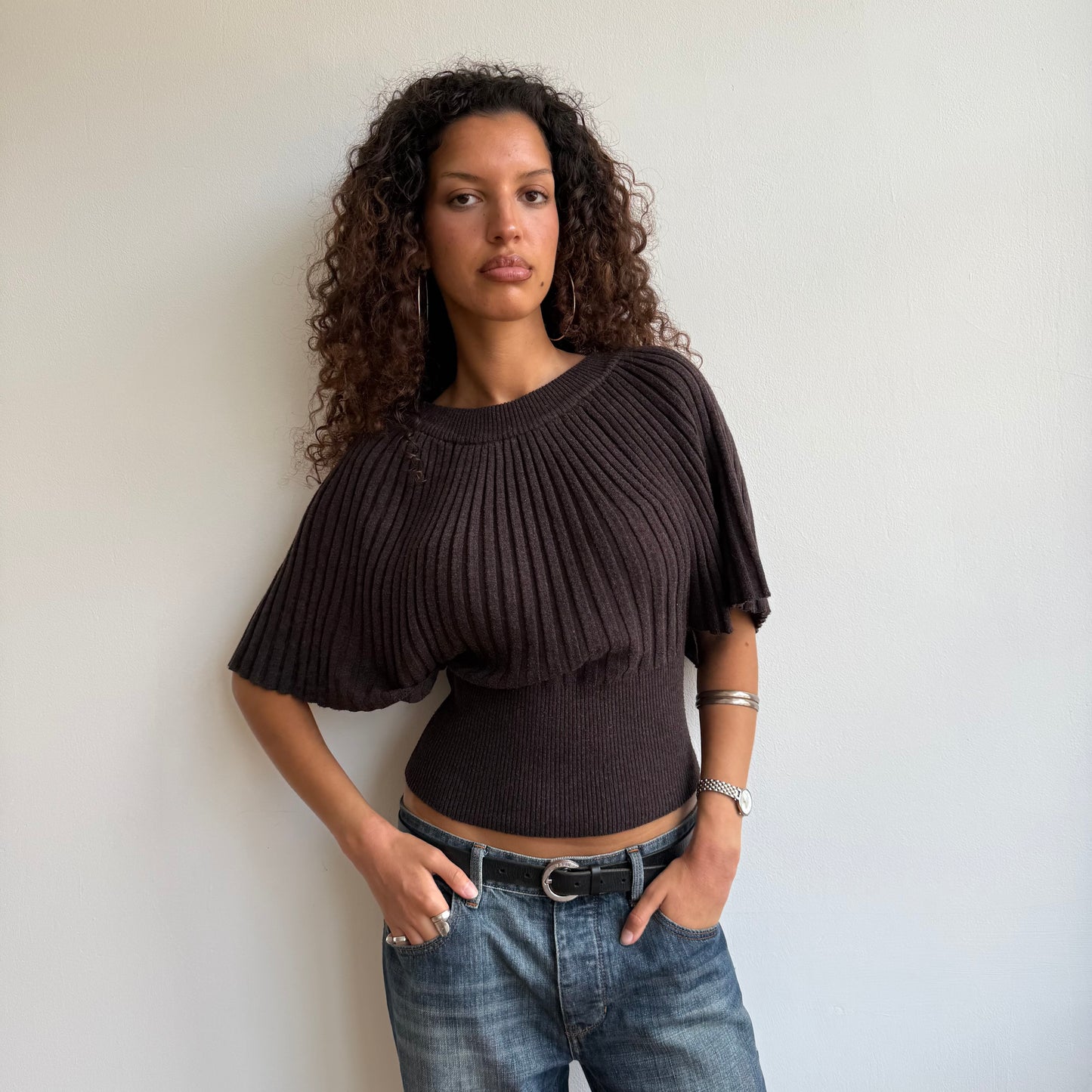 Brown batwing knit - Size S