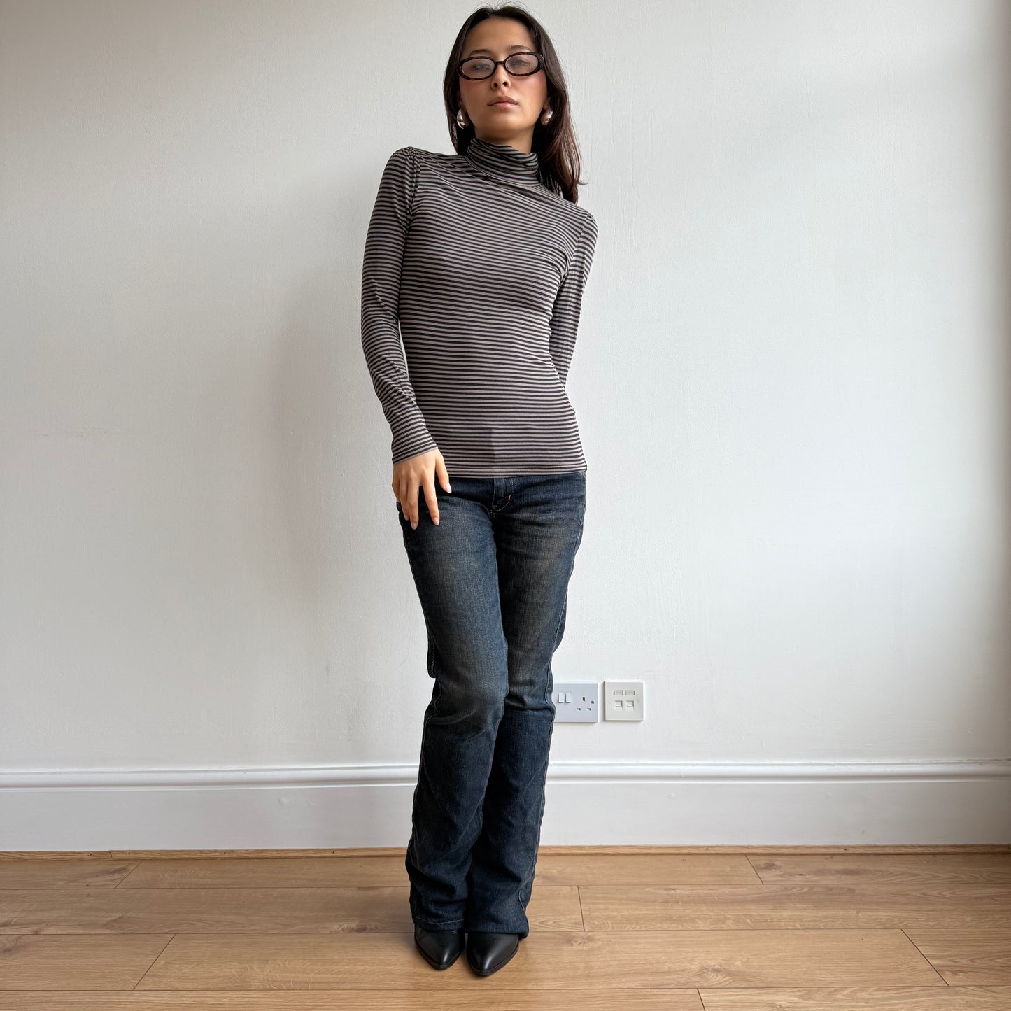 Brown striped roll neck - Size S