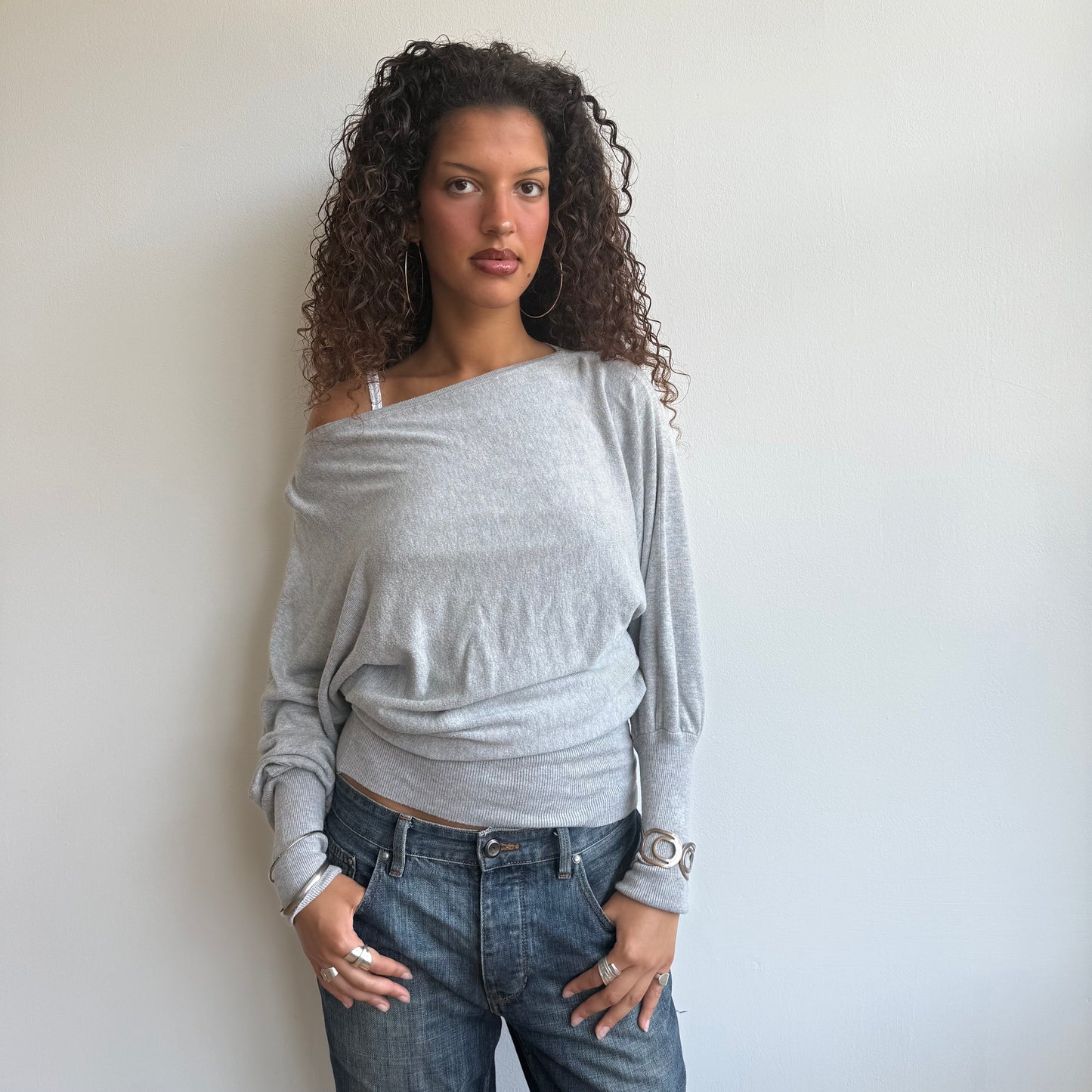 Light grey slouchy knit - Size S