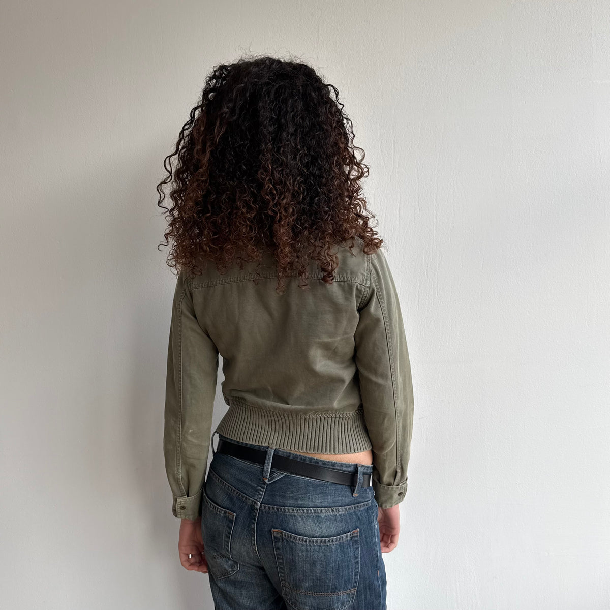 Khaki zip cargo jacket - Size XS + S/M