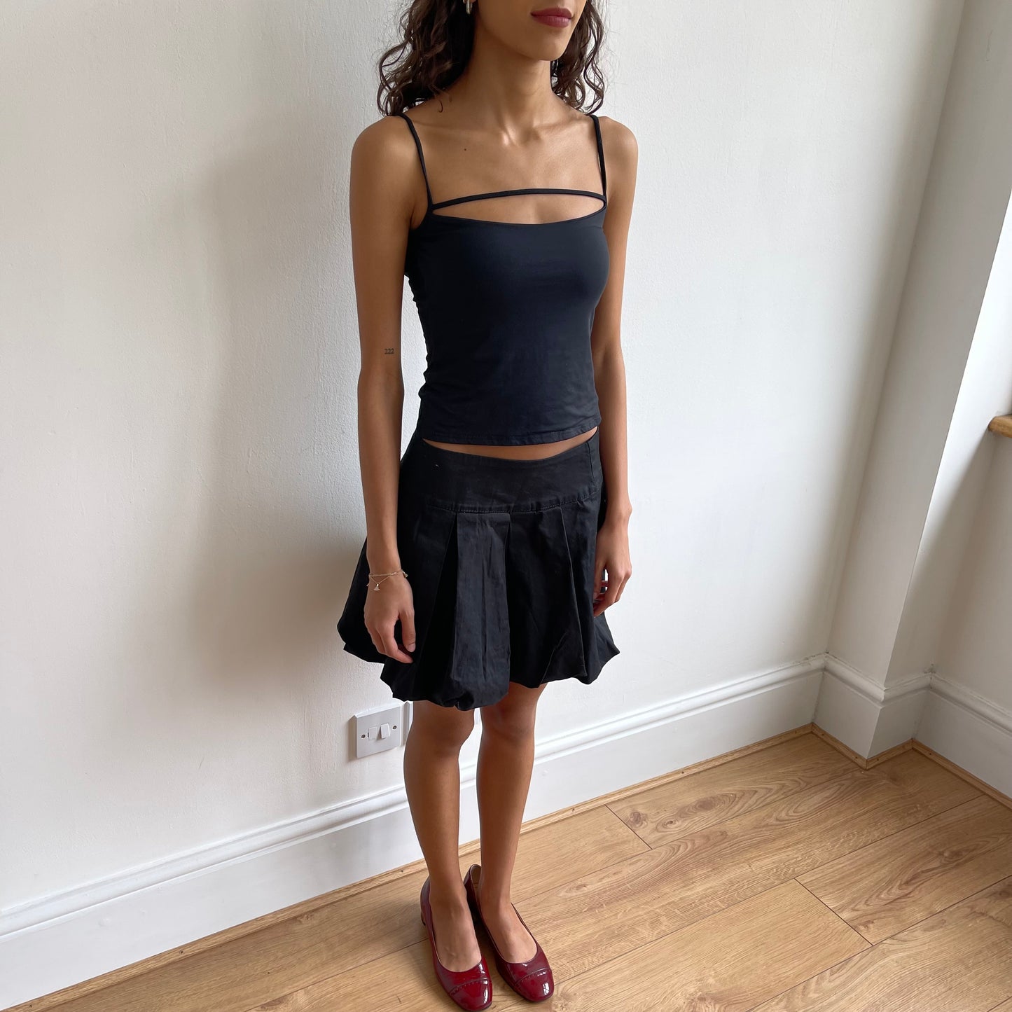 Black bubble mini skirt - Size S/M