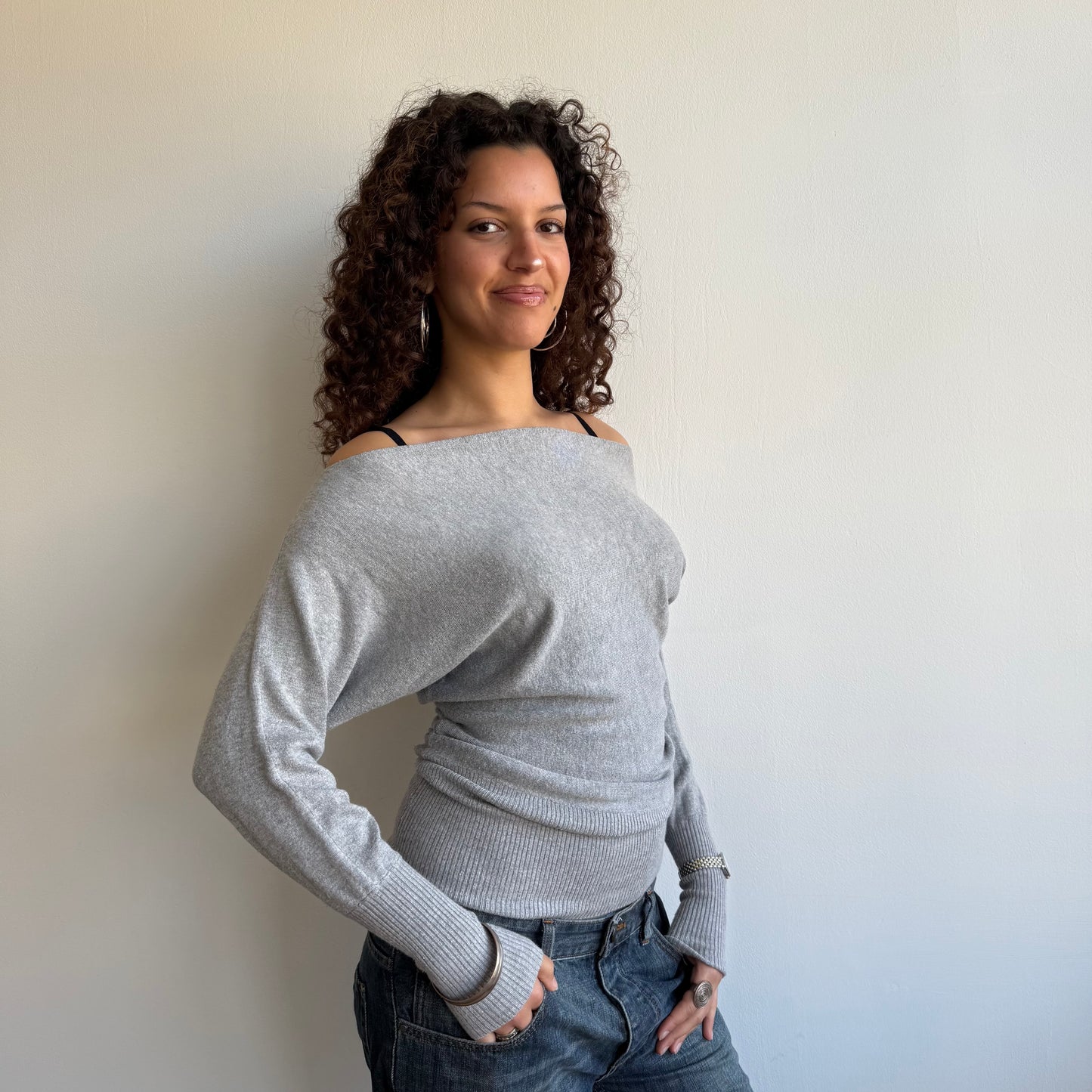 Light grey slouchy knit - Size S