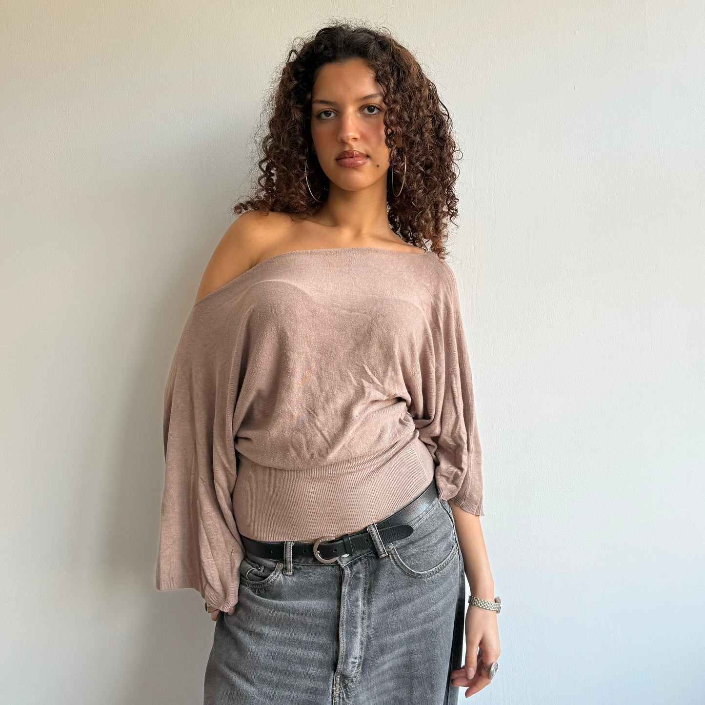 Tan slouchy knit - Size M