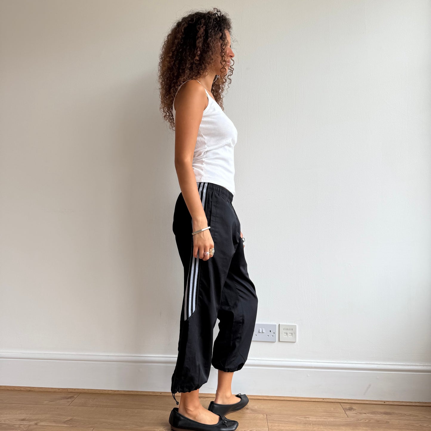 Black + grey Adidas capris - Size M