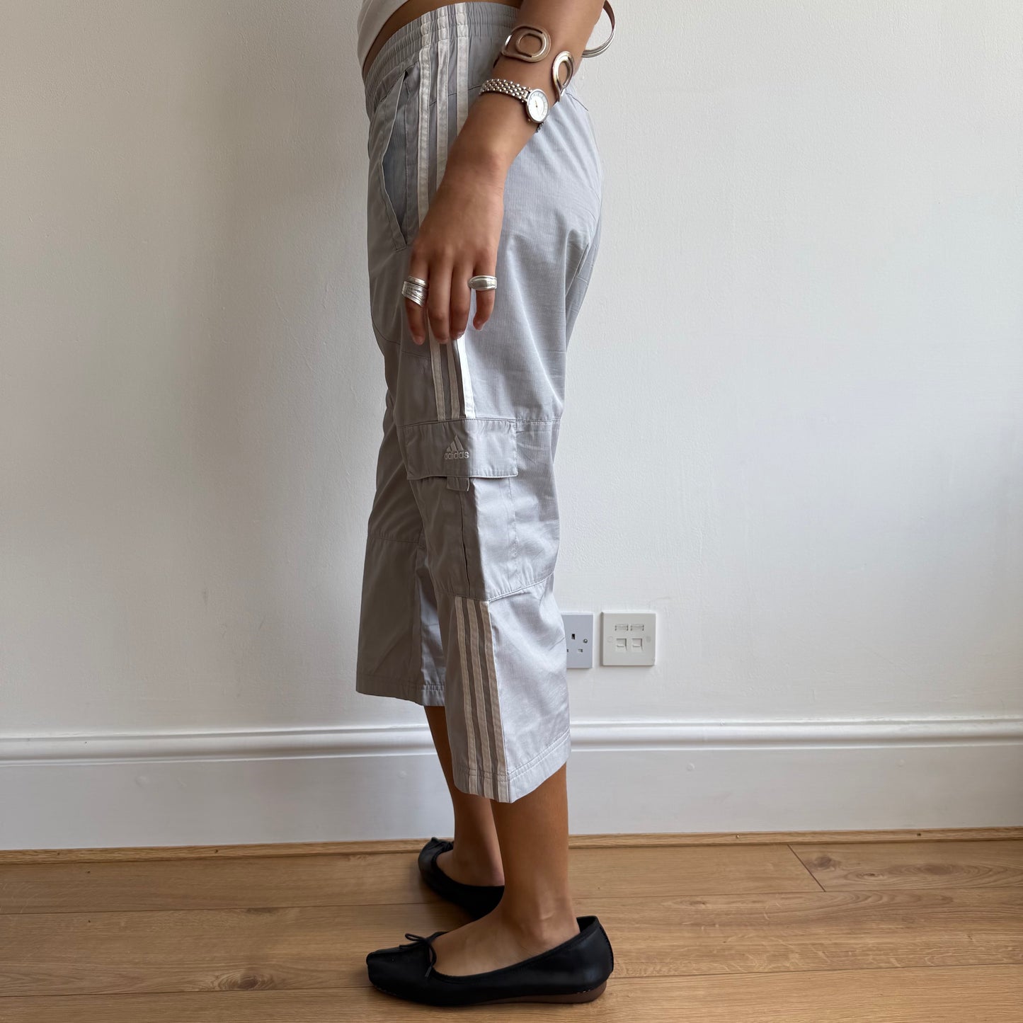 Light grey Adidas capris - Size S