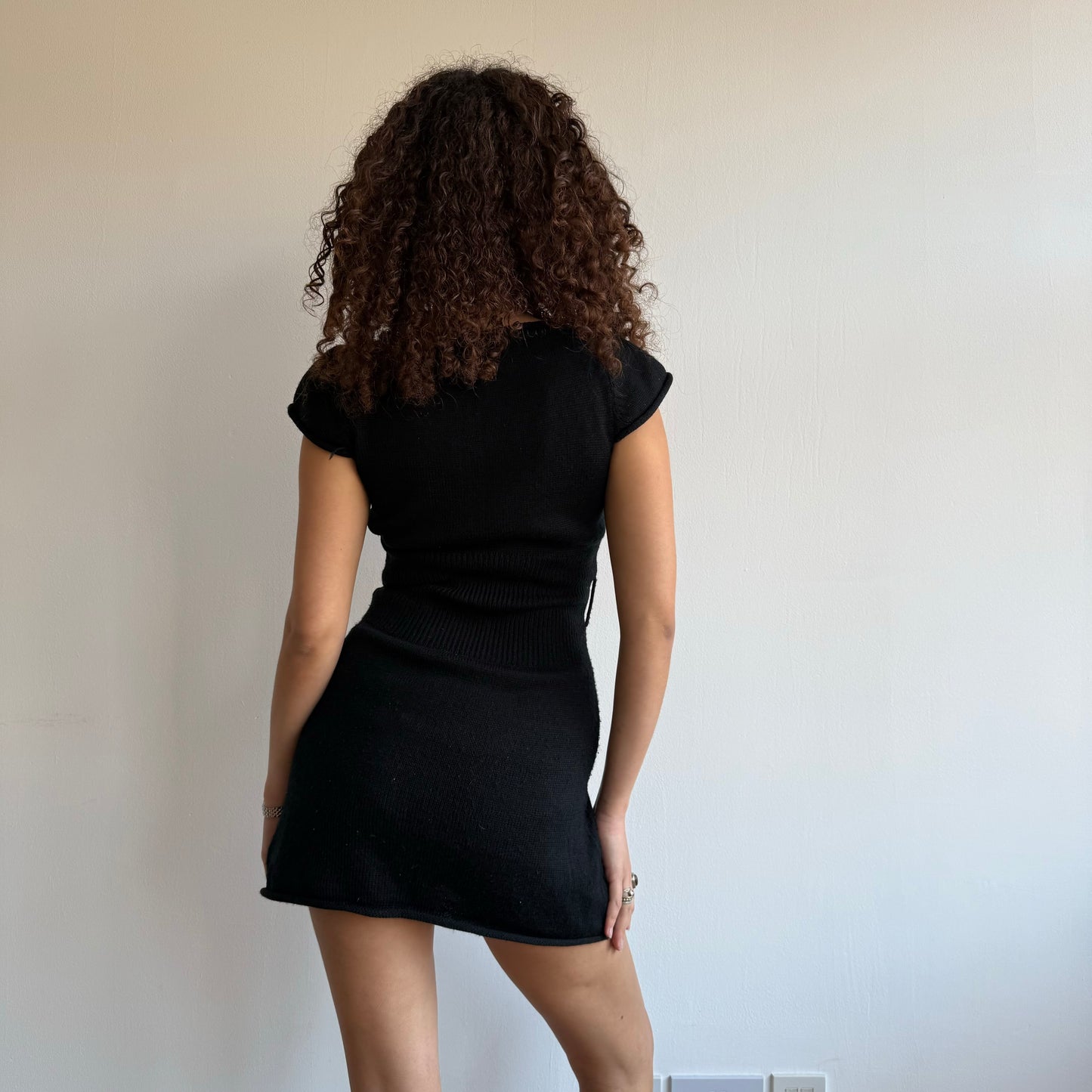 Black knit dress - Size S