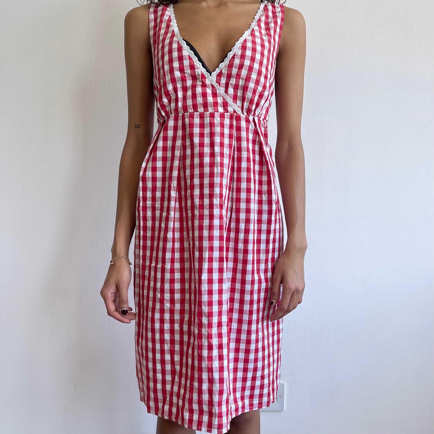 Red gingham dress - Size S/M
