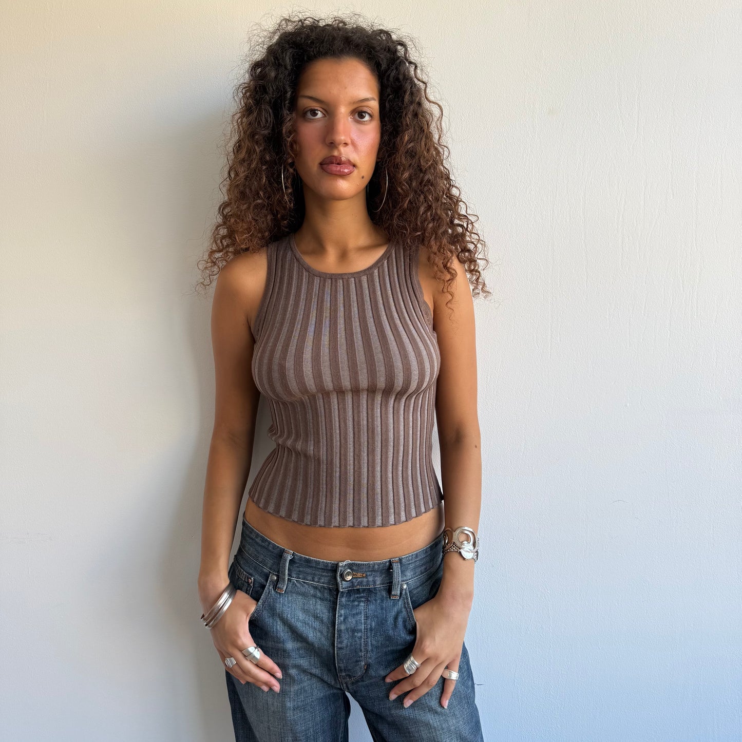 Brown knit top - Size S
