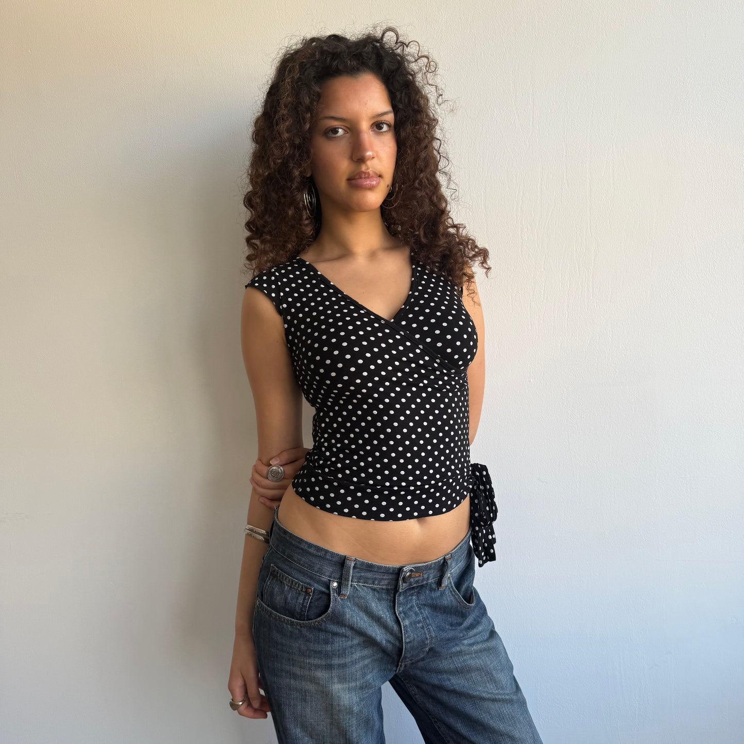 Polka dot wrap top - Size S