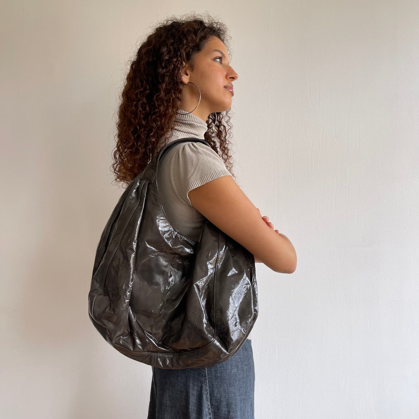 Brown hobo bag