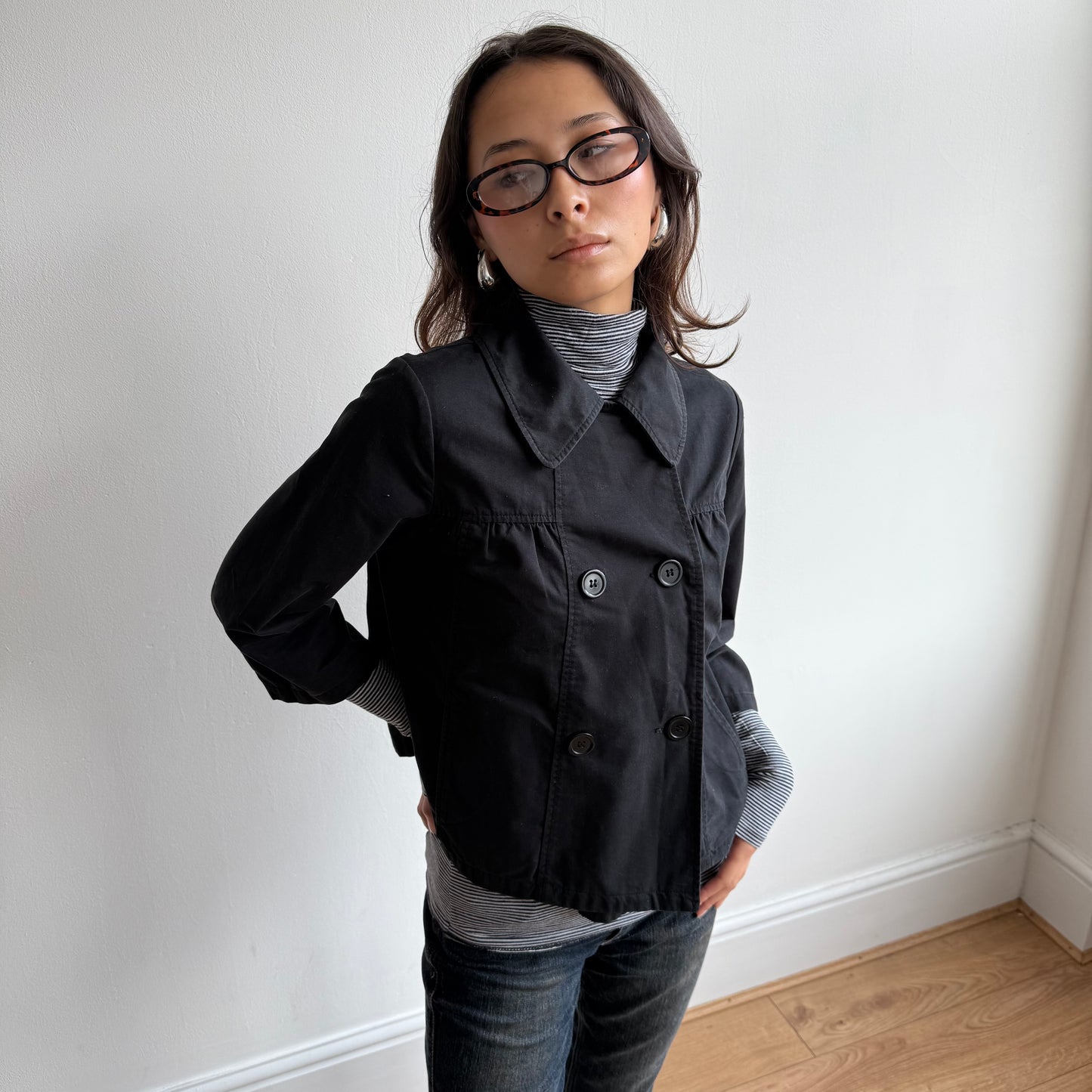 Black peacoat - Size S