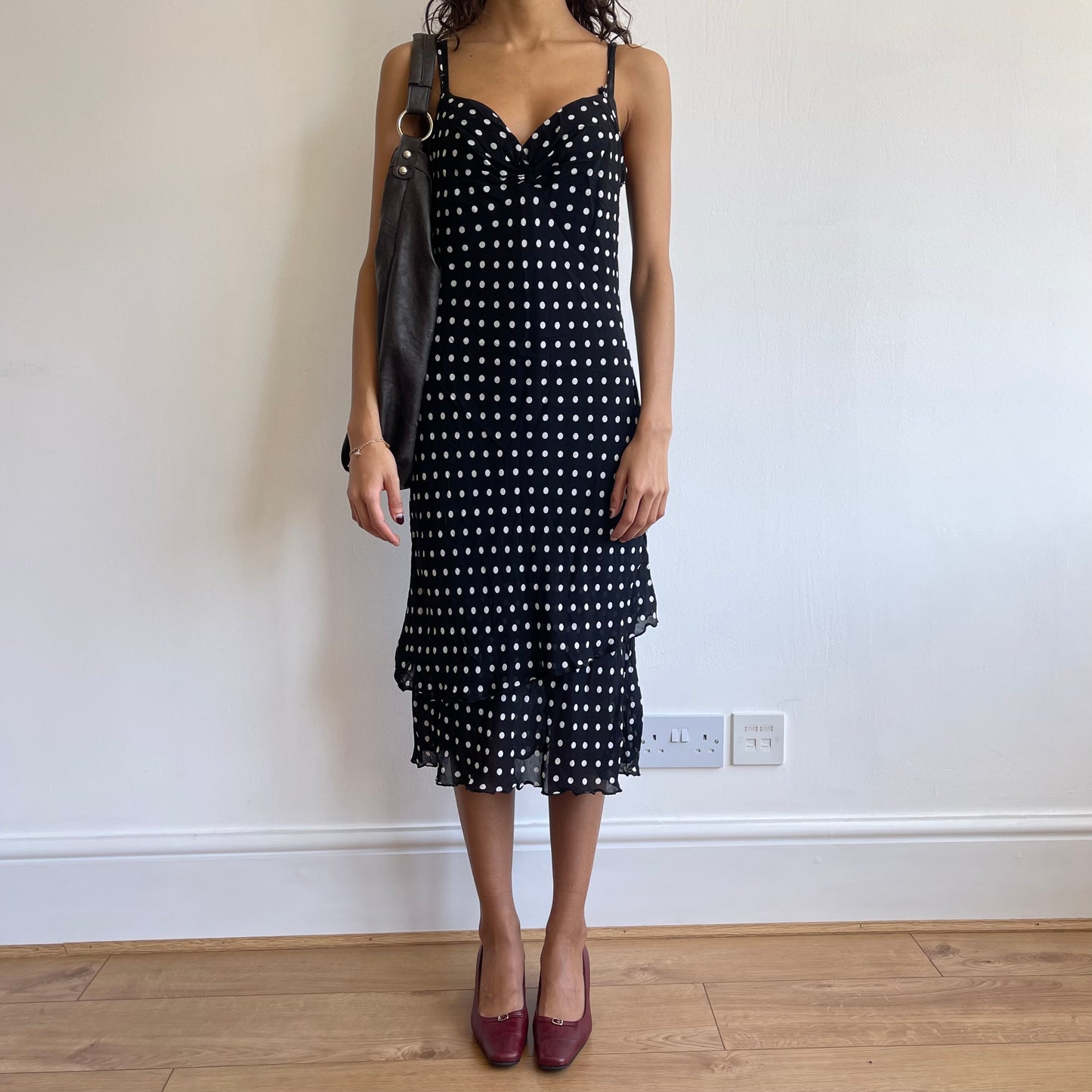 Chiffon polka dot cami dress - Size S