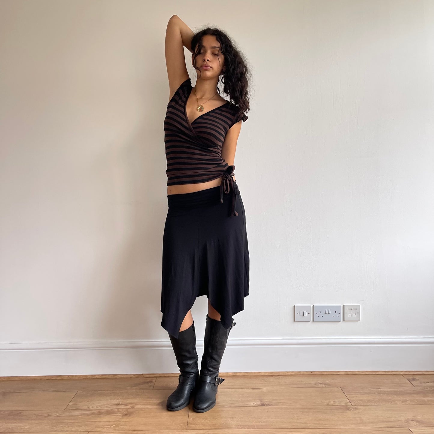 Black and brown striped top - Size S