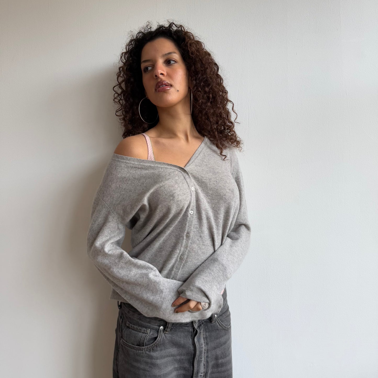 Grey wool cardigan - Size M