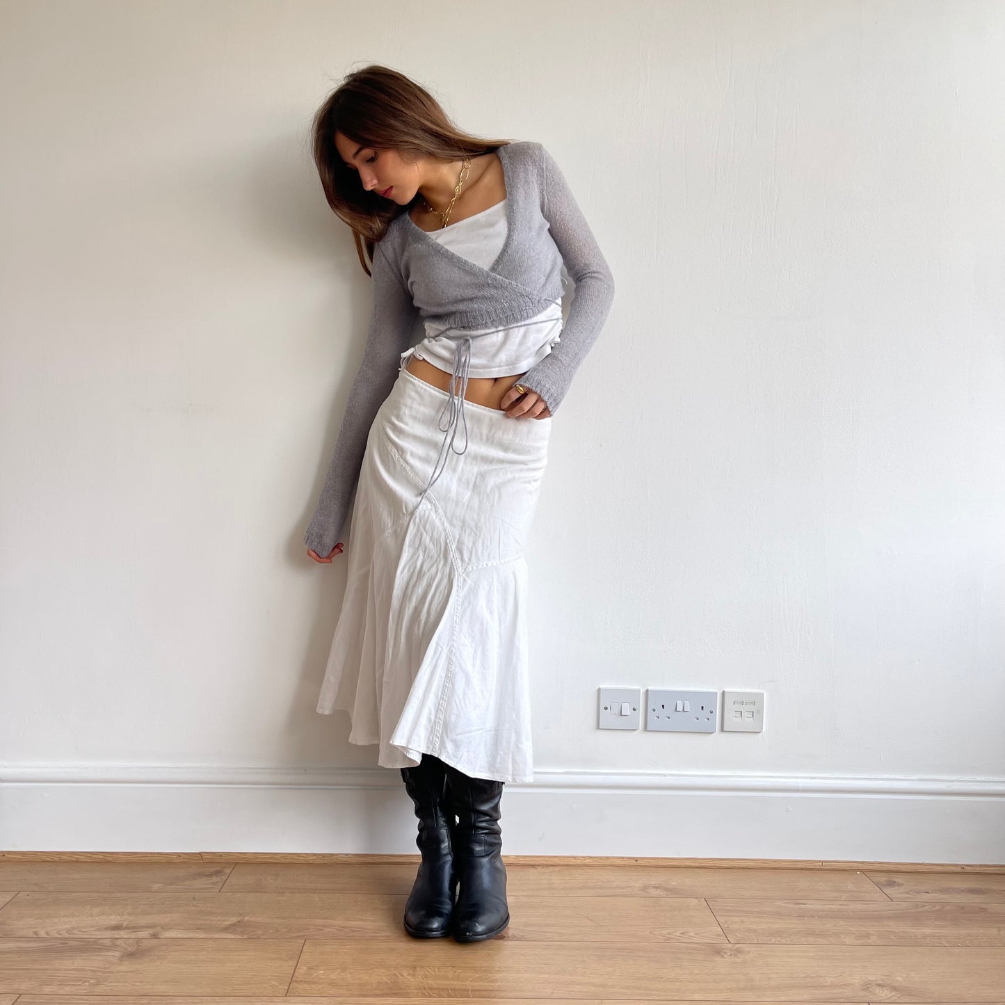 Grey ballet wrap cardigan - Size S/M