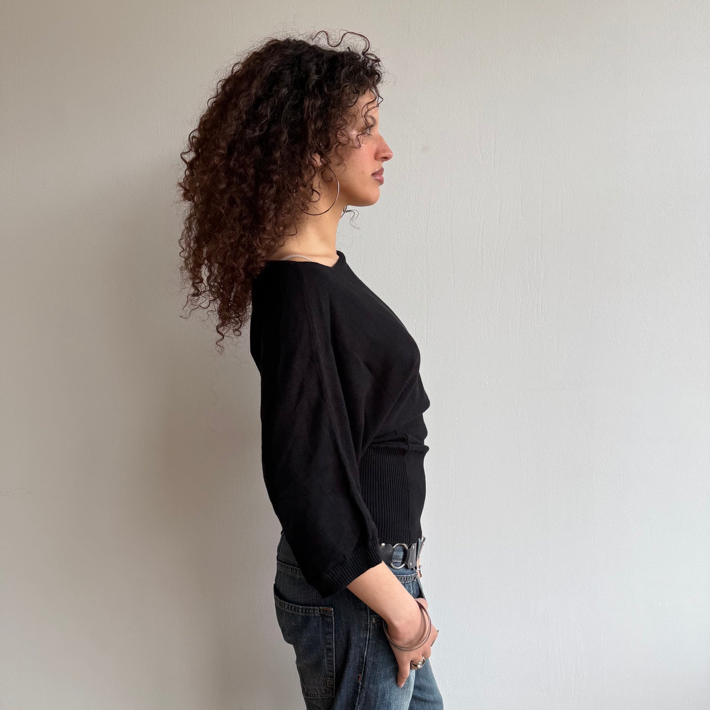 Black short sleeve knit - Size M