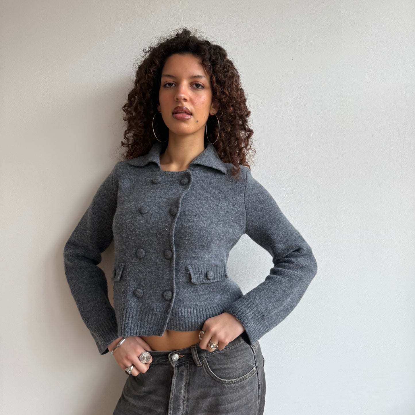 Grey pea-knit - Size S