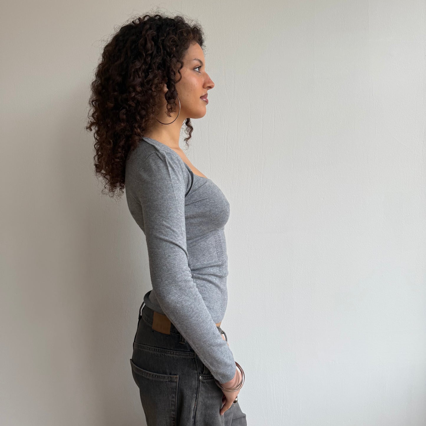 Grey long sleeve knit - Size S