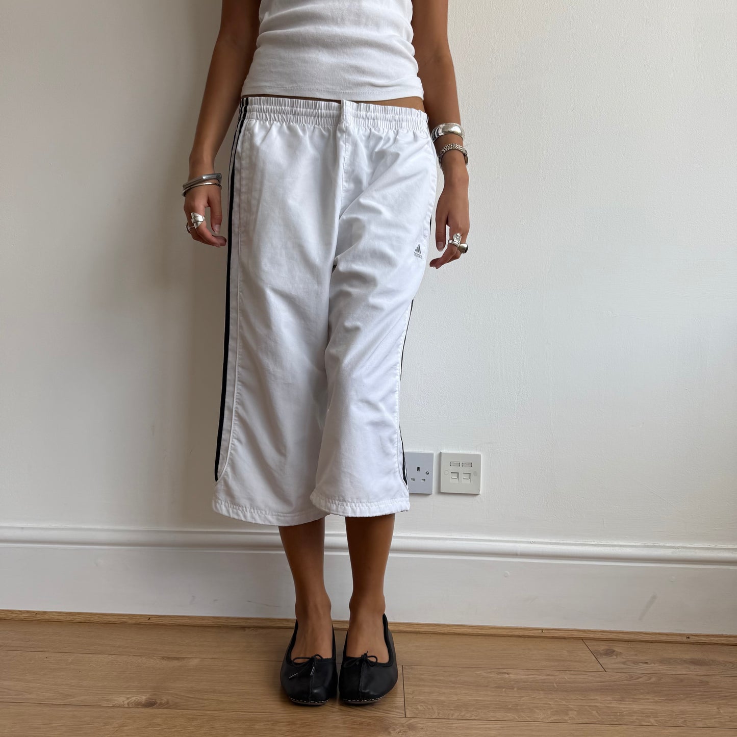White Adidas capris - Size L