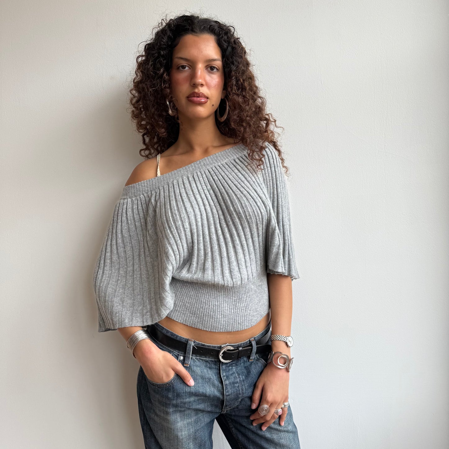 Light grey batwing knit - Size S