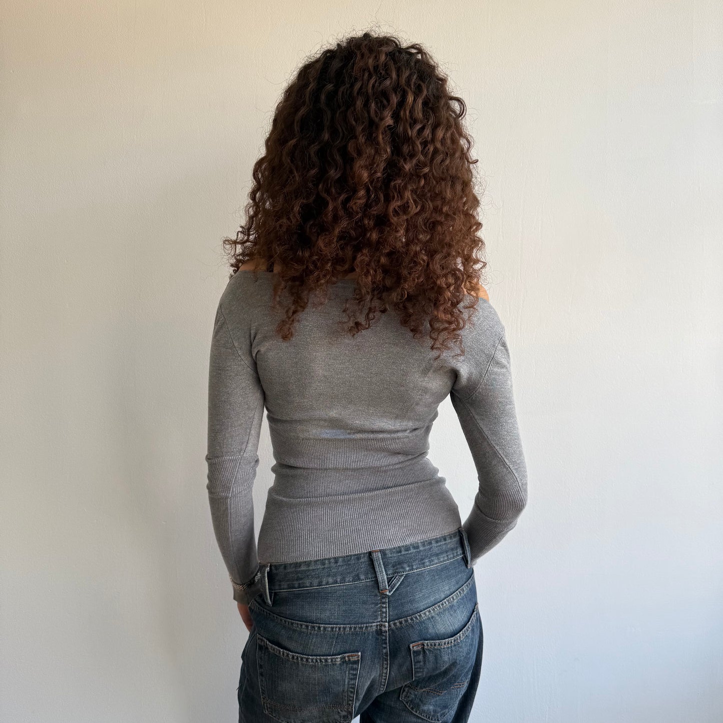 Grey grommet knit - Size S