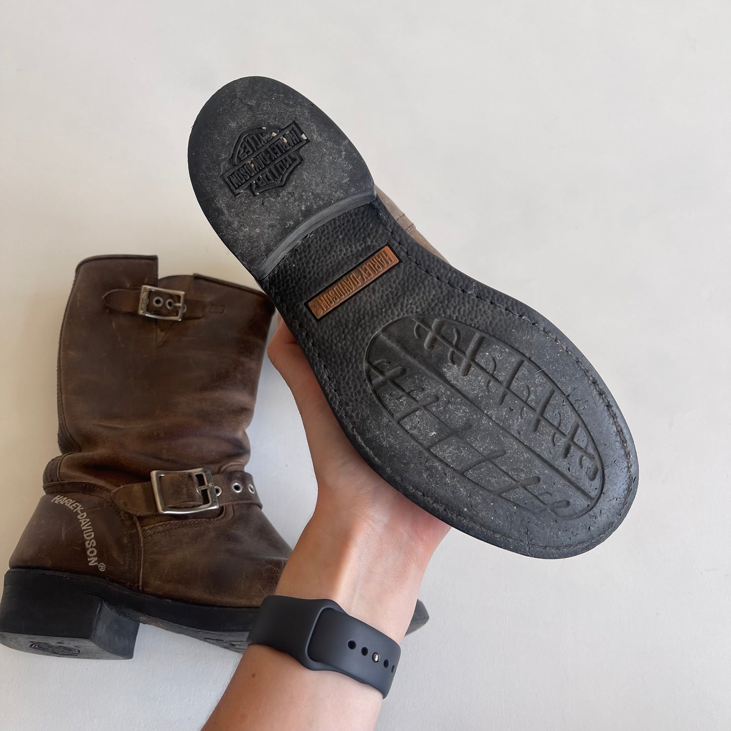 Brown Harley Davidson boots - Size UK5 (Pair 2)