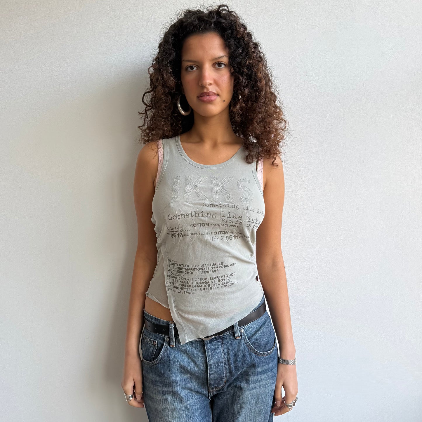 Khaki mesh top - Size S