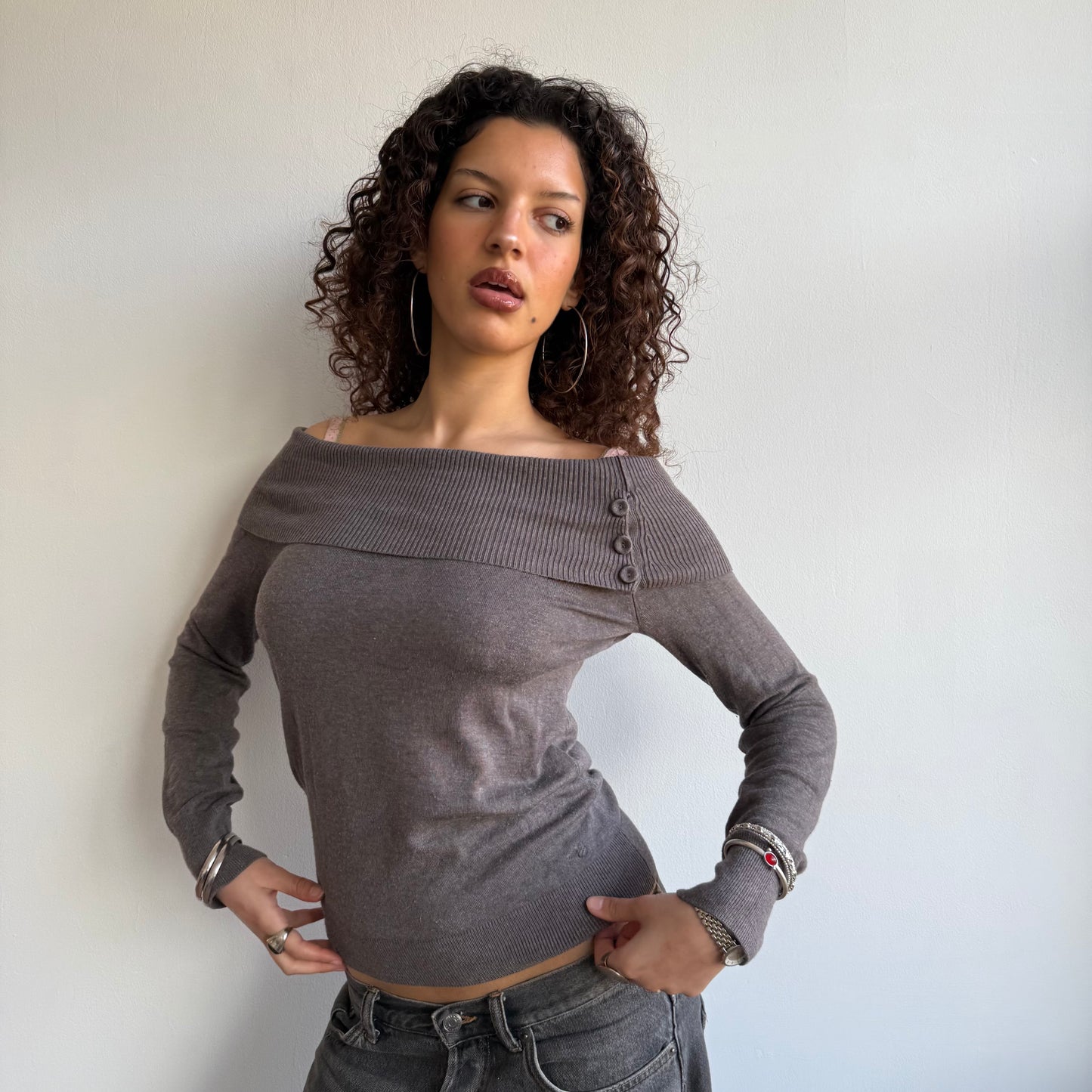 Brown bardot knit - Size S/M