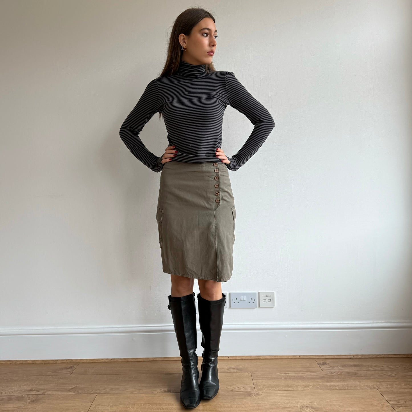 Black leather 90’s boots - Size EU40