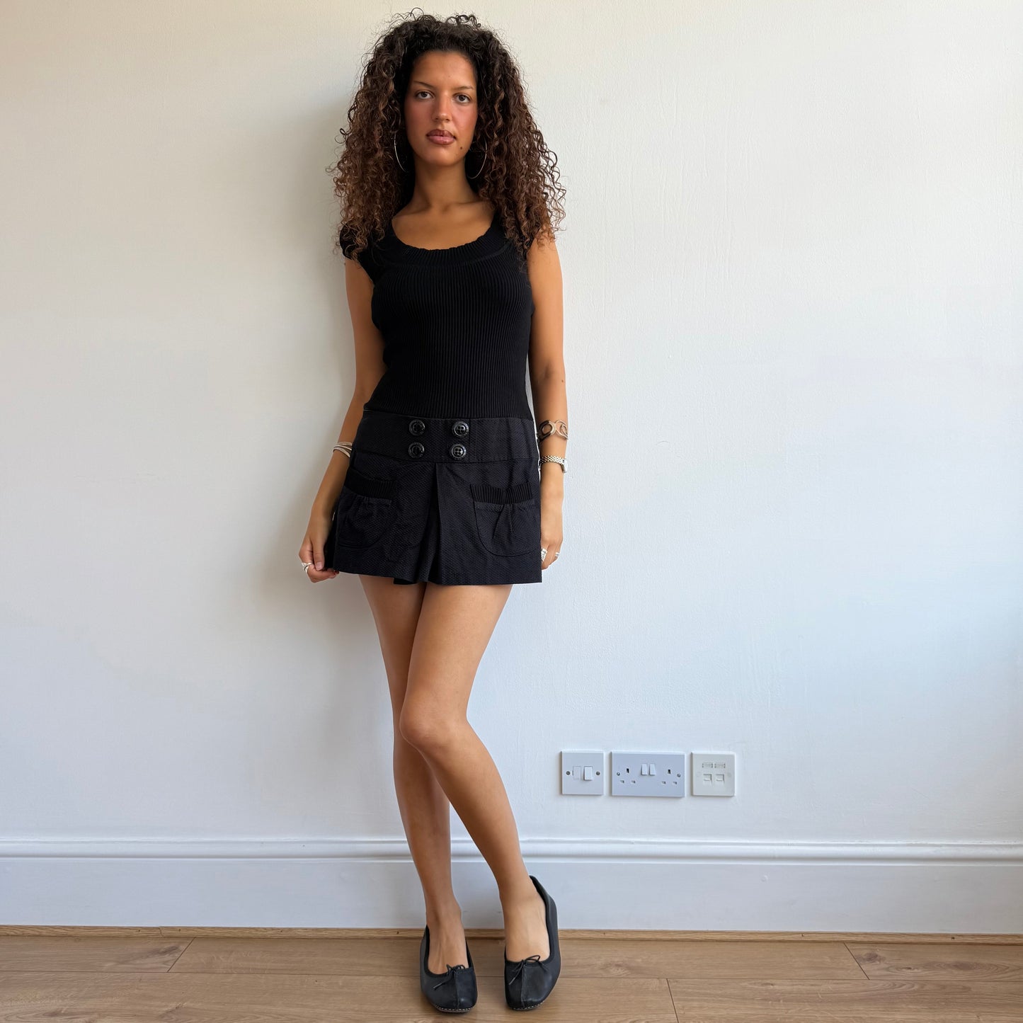 Morgan black peacoat dress - Size S + L
