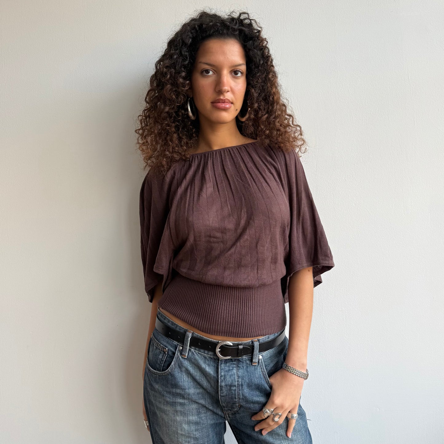 Brown batwing knit - Size M